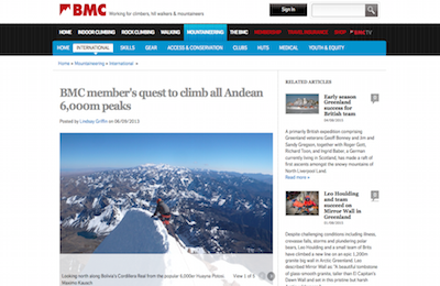 BMC members quest to climb all Andean m peaks  copy